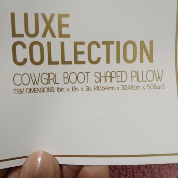 Luxe Collection Cowgirl Boot Shaped Pillow Pink and Blue Pillow. Home Decor - Picture 2 of 3